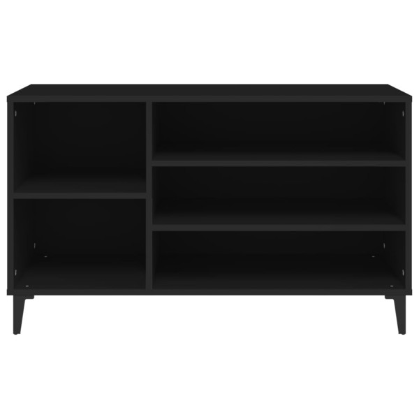 Mueble zapatero madera contrachapada negro 102x36x60 cm