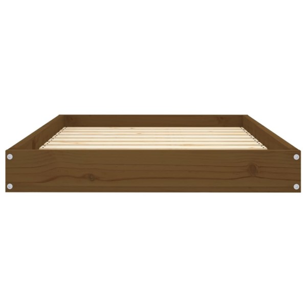 Cama para perros madera maciza pino marrón miel 91,5x64x9 cm