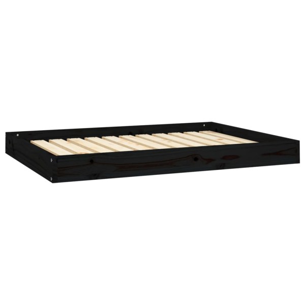 Cama para perros madera maciza de pino negro 101,5x74x9 cm