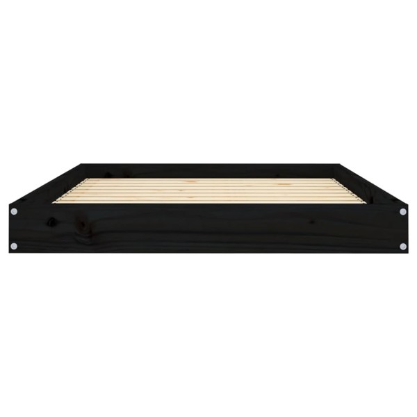 Cama para perros madera maciza de pino negro 101,5x74x9 cm