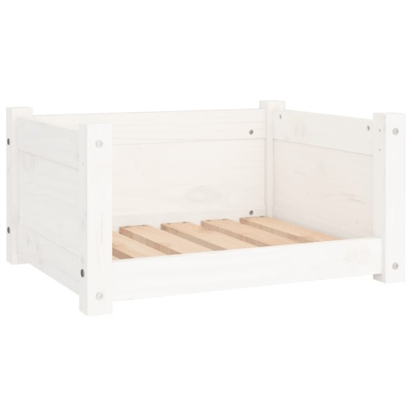 Cama para perros madera maciza de pino blanco 55,5x45,5x28 cm