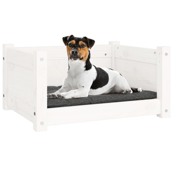 Cama para perros madera maciza de pino blanco 55,5x45,5x28 cm