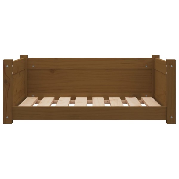 Cama para perros madera maciza pino marrón miel 75,5x55,5x28 cm