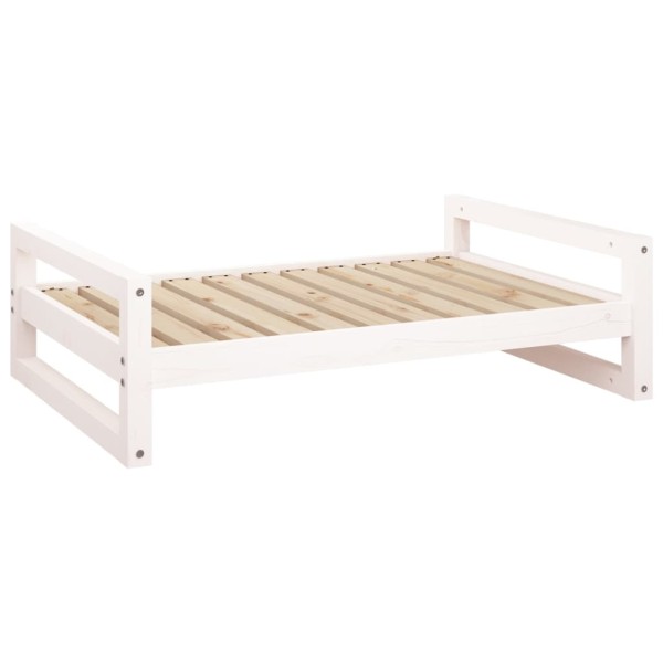 Cama para perros madera maciza de pino blanco 95,5x65,5x28 cm