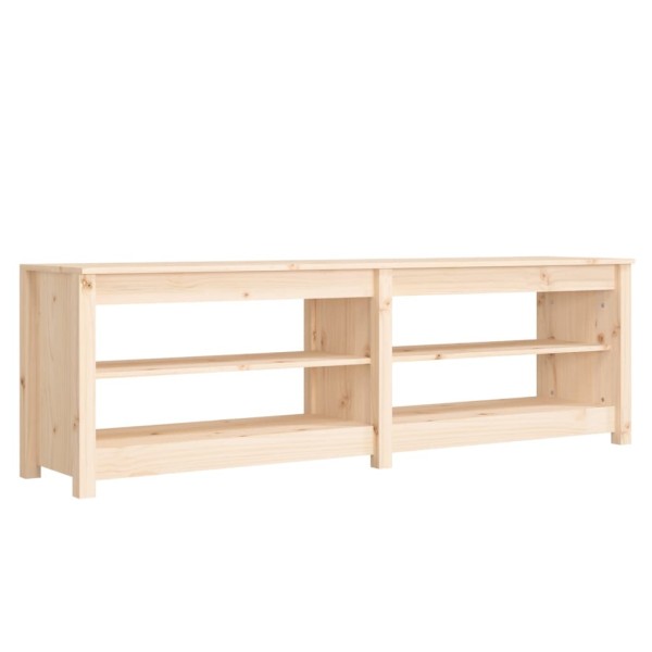 Banco zapatero de madera maciza de pino 160x36,5x50 cm