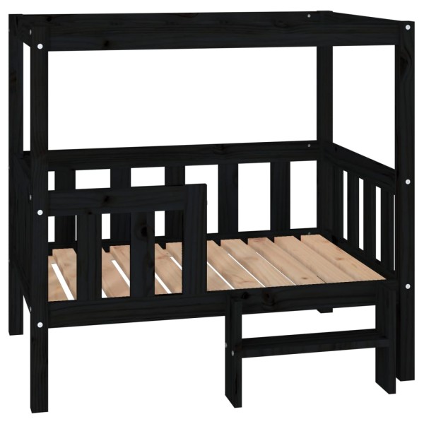 Cama para perros madera maciza de pino negro 95,5x73,5x90 cm