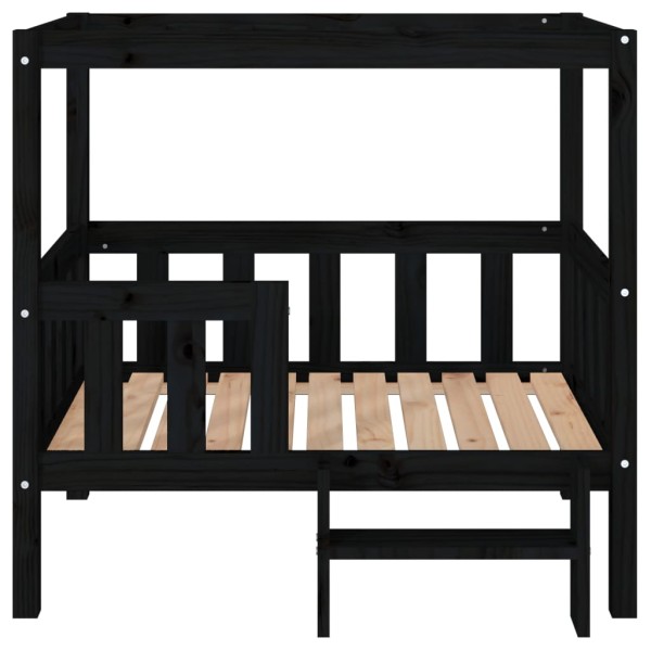 Cama para perros madera maciza de pino negro 95,5x73,5x90 cm