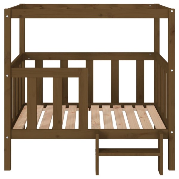 Cama perros madera maciza pino marrón miel 105,5x83,5x100 cm