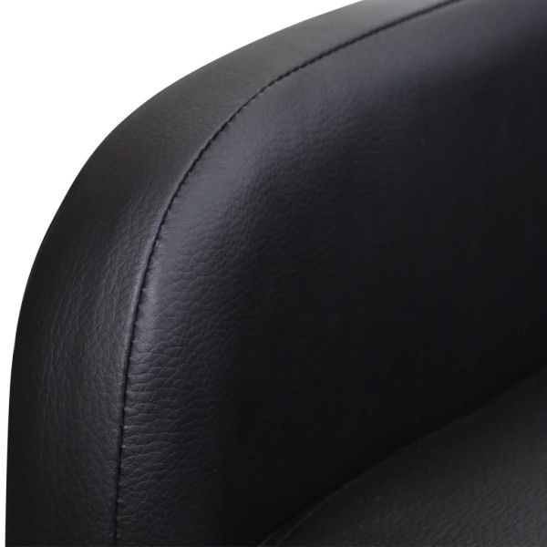 Sillón plegable de cuero sintético negro