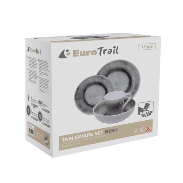 Eurotrail Vajilla Nebu 16 piezas gris