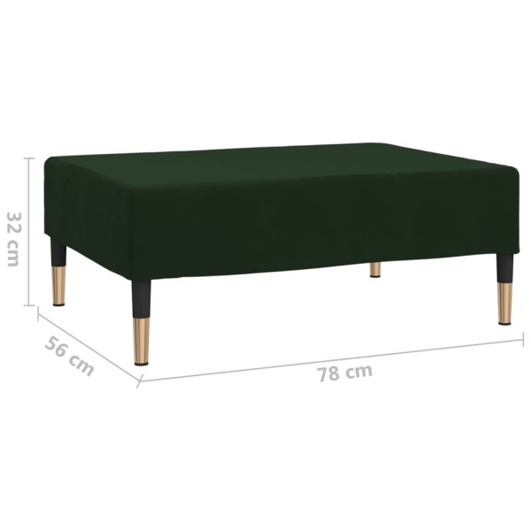 Taburete de terciopelo verde oscuro 78x56x32 cm