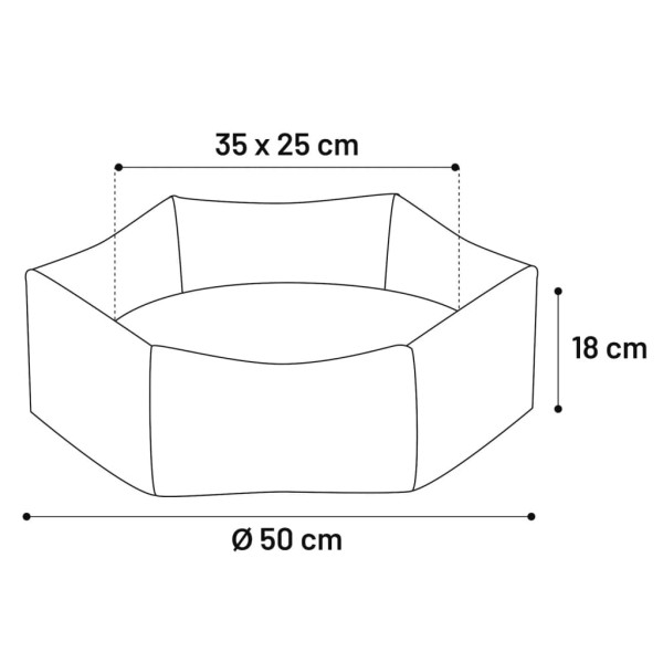 FLAMINGO Cama perros con cremallera Ziva hexagonal terracota