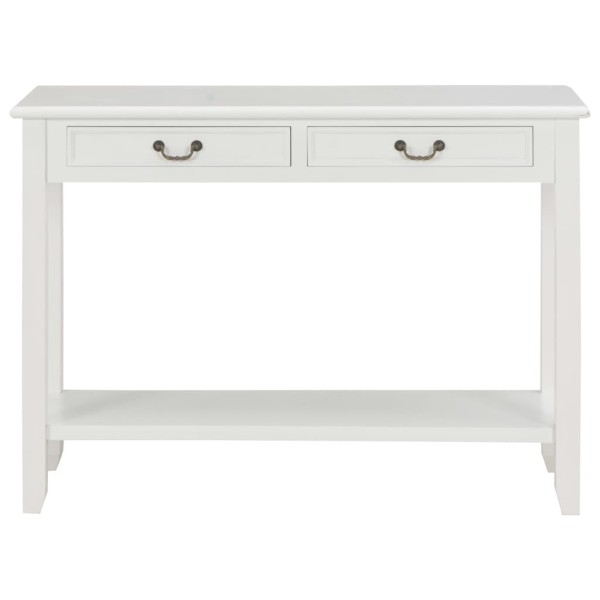 Mesa consola de madera blanco 110x35x80 cm