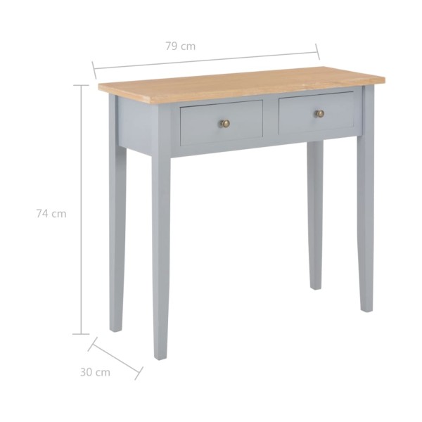 Mesa consola tocador de madera gris 79x30x74 cm