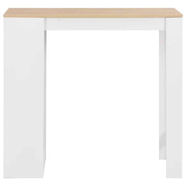 Mesa alta de cocina con estantería blanca 110x50x103 cm