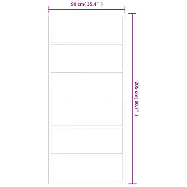 Puerta corredera con herrajes ESG vidrio y aluminio 90x205 cm