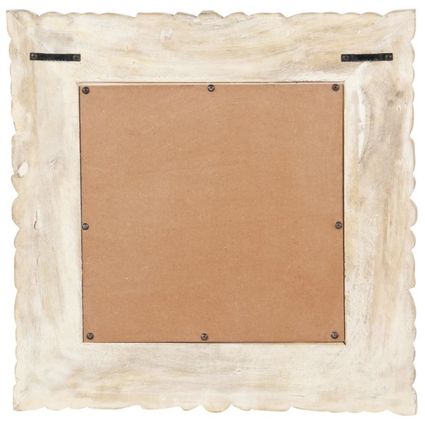 Espejo de madera maciza de mango blanco 50x50 cm