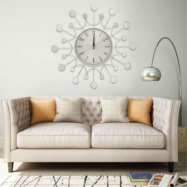 325165 Wall Clock Silver 40 cm Metal