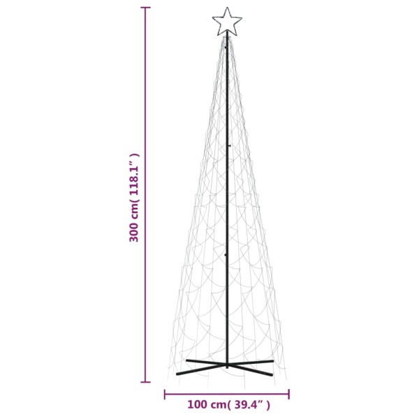 Árbol de Navidad cónico 500 LED blanco frío 100x300 cm