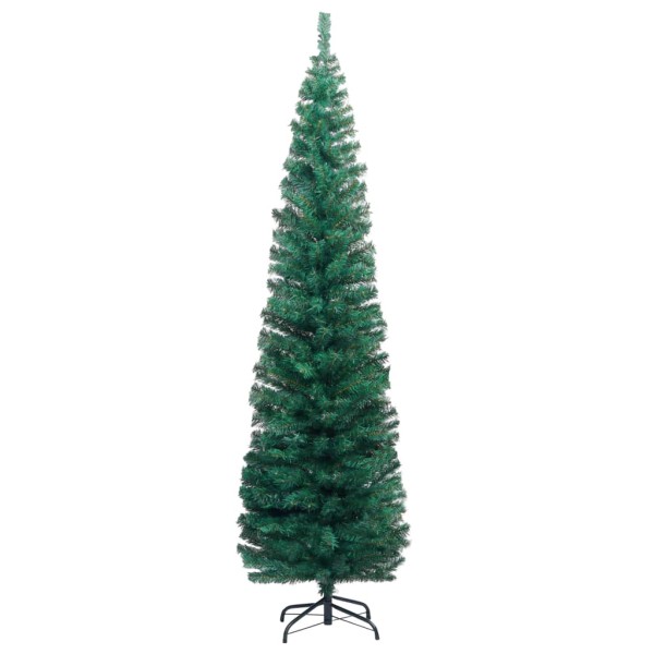 Árbol de Navidad preiluminado con luces y bolas verde 180 cm