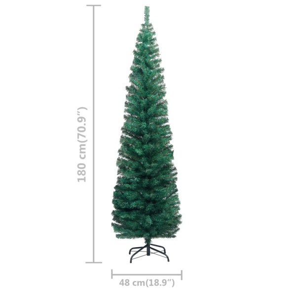 Árbol de Navidad preiluminado con luces y bolas verde 180 cm