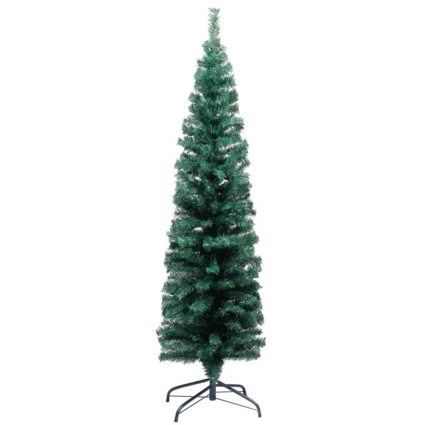 Árbol de Navidad preiluminado con luces y bolas verde 150 cm