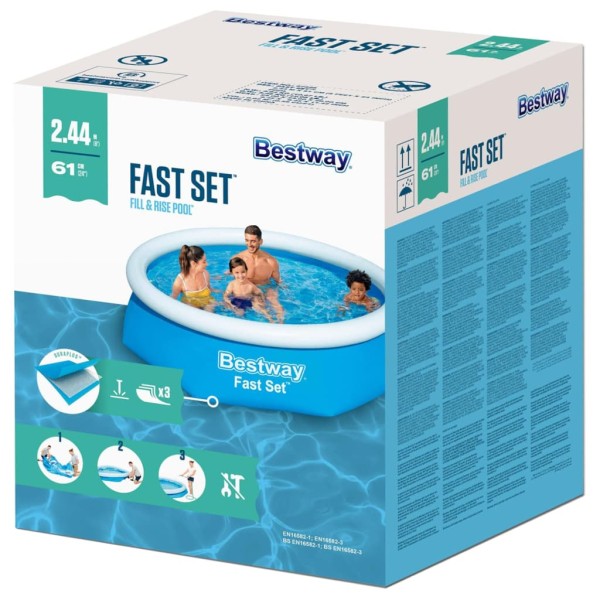 Bestway Piscina inflable redonda Fast Set 244x66 cm