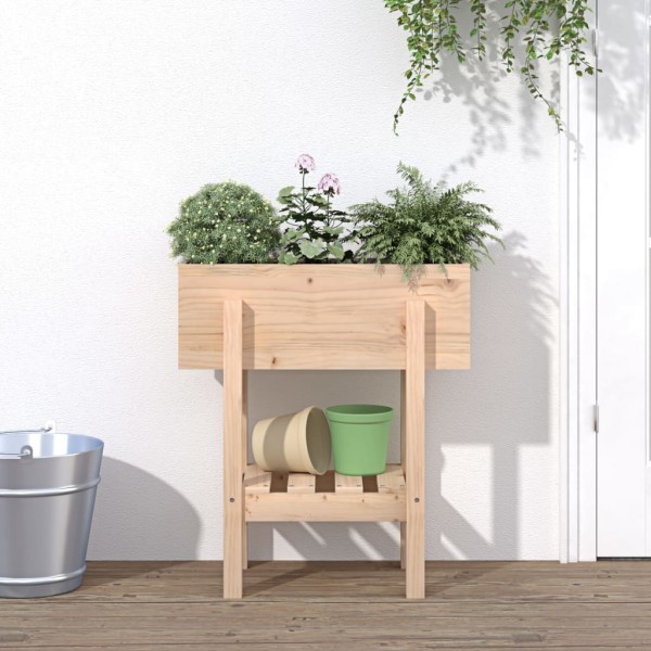 Jardinera madera maciza de pino 62x30x69 cm