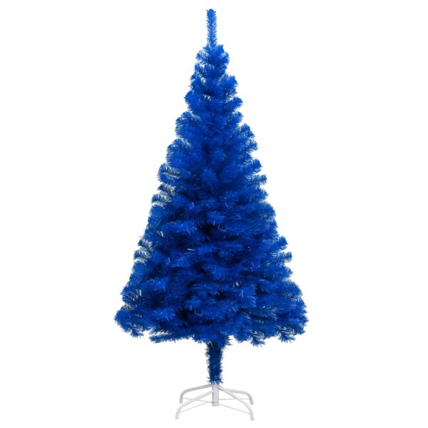 Árbol de Navidad preiluminado con luces y bolas azul 180 cm