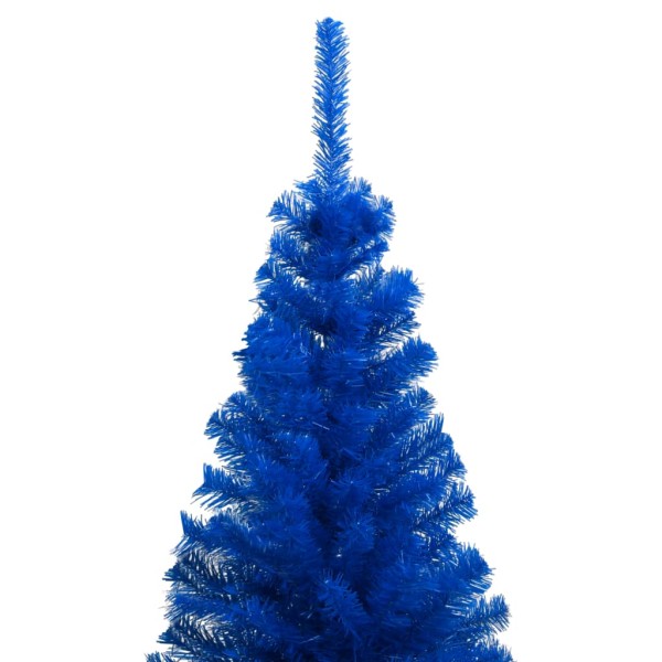 Árbol de Navidad preiluminado con luces y bolas azul 180 cm