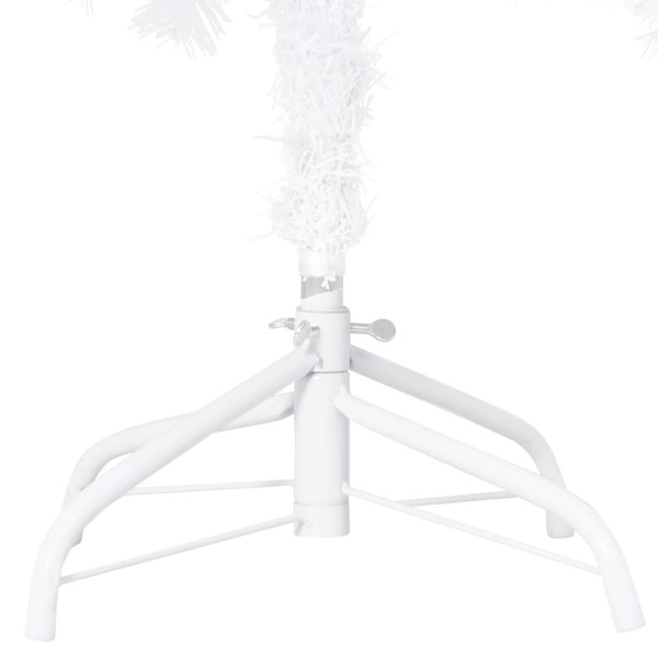 Árbol de Navidad preiluminado con luces y bolas blanco 150 cm