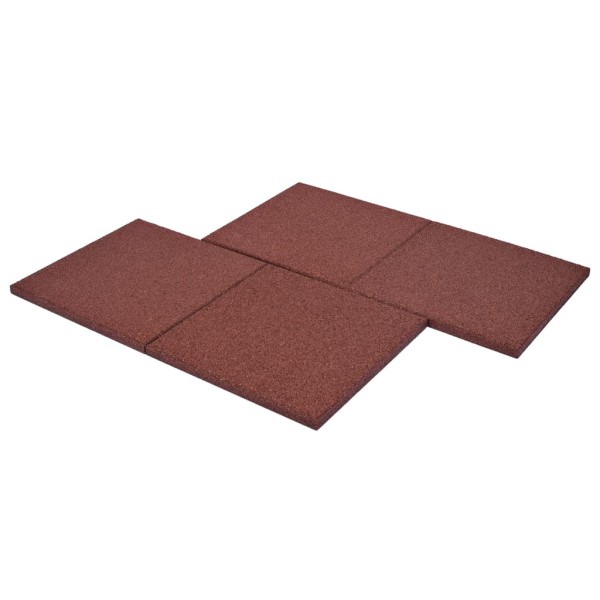 Losetas de goma protección de caídas 12 unidades 50x50x3cm rojo