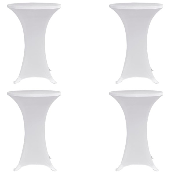 Mantel elástico para mesa alta 4 unidades blanco Ø80 cm