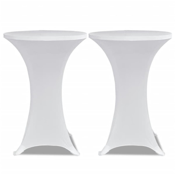 Mantel elástico para mesa alta 4 unidades blanco Ø80 cm