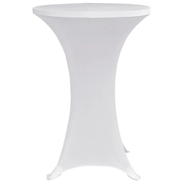 Mantel elástico para mesa alta 4 unidades blanco Ø80 cm