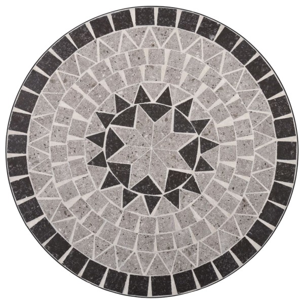 Set de mesa y sillas de bistró 3 pzas con mosaico cerámica gris