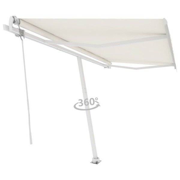 Toldo de pie automático crema 450x300 cm