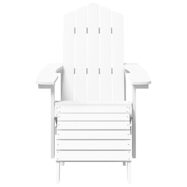 Silla de jardín Adirondack con reposapiés y mesa HDPE blanco