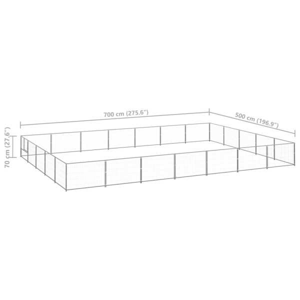 Perrera plateada 35 m² acero