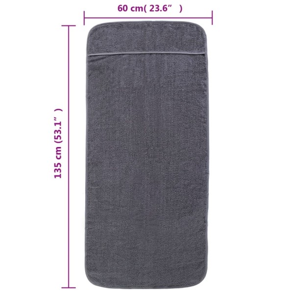 Toallas de playa 4 uds tela gris antracita 400 g/m² 60x135 cm