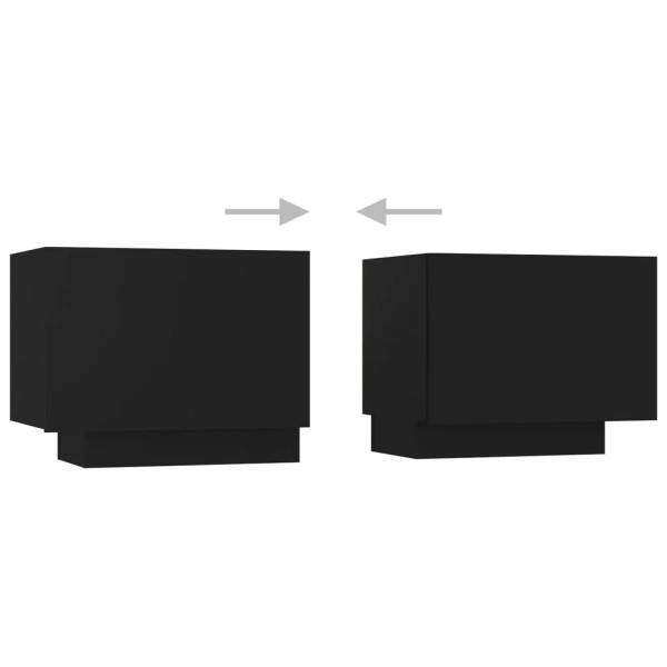 Mueble para TV con luces LED negro 200x35x40 cm