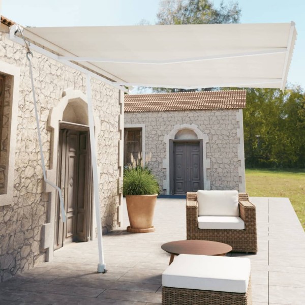 Toldo de pie automático crema 350x250 cm