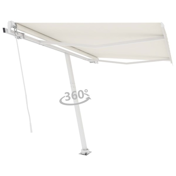 Toldo de pie automático crema 350x250 cm