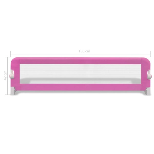 Barandilla de seguridad cama de niño 2 uds rosa 150x42 cm