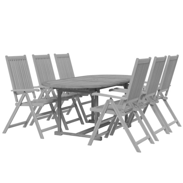 Juego de comedor para jardín 7 piezas madera maciza acacia