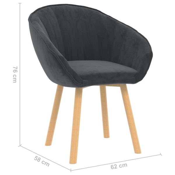 Silla de comedor de terciopelo gris oscuro