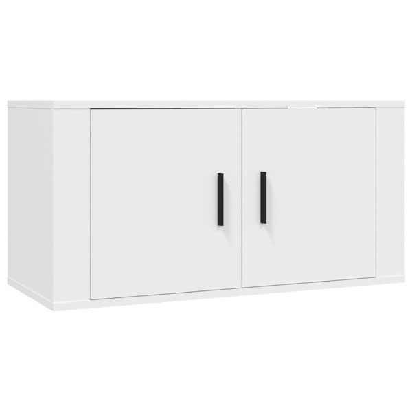 Set de muebles de TV 2 piezas madera contrachapada blanco