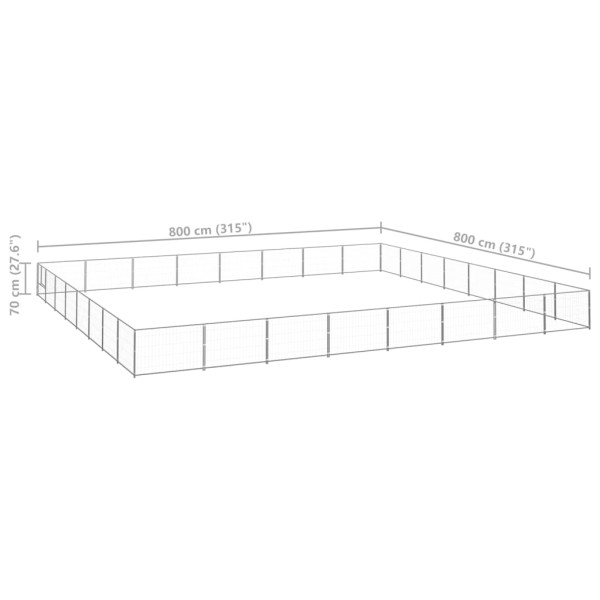 Perrera plateada 64 m² acero