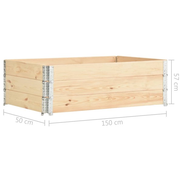 Arriates de madera maciza de pino 3 unidades 50x150 cm