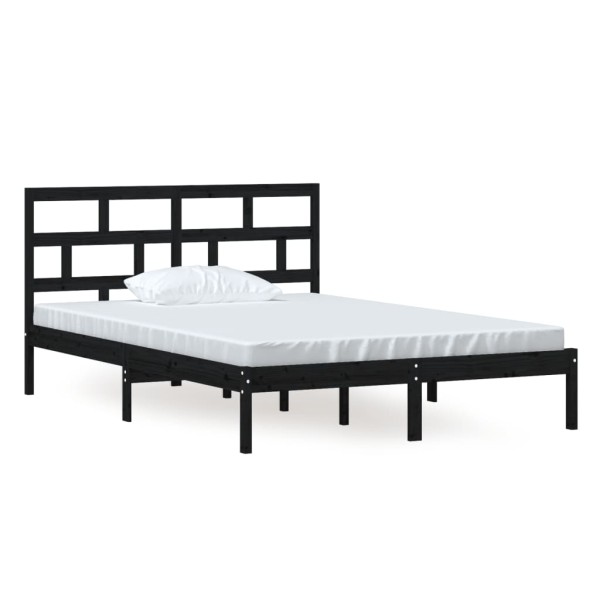 Estructura de cama de madera maciza de pino negro 140x200 cm